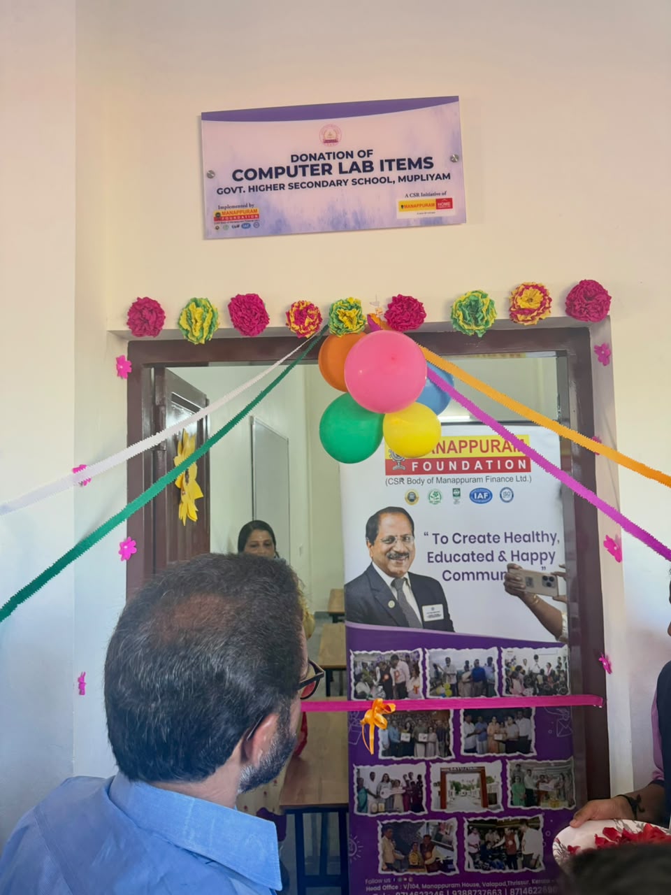 Donation of computer lab items to Government Higher Secondary School, Mupliyam
