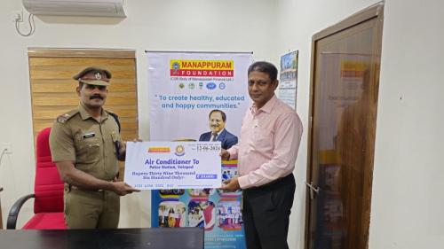 Manappuram Foundation donated Air Conditioner to Police Station, Valapad.